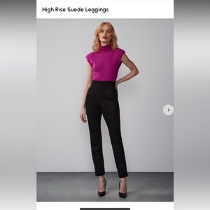 NWT New York & Co High Rise Suede Leggings